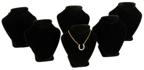 6 Black Velvet Necklace Jewelry Display Busts 2 5/8&#034;