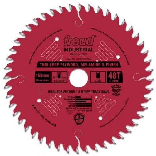 Freud lu79r006m20 perma-shield coated thin kerf plywood and melamine saw blade for sale