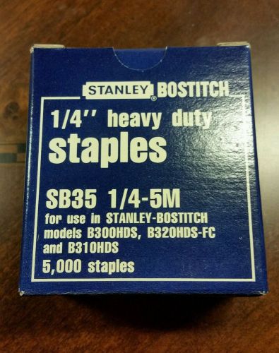 Stanley Bostitch Heavy Duty Staples SB35 1/4- 5m 5000 ct 1/4&#034; Leg 1/2&#034; Crown NEW
