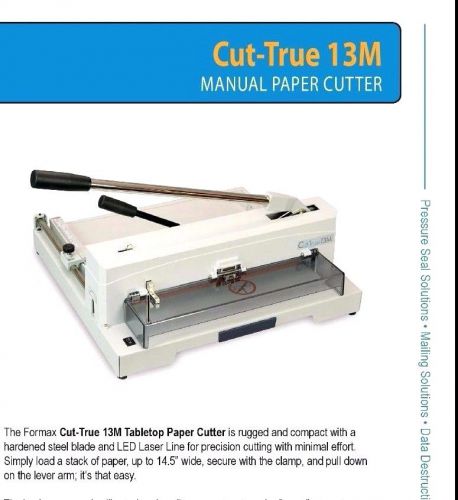 Formax cut-tru 13m ream stack paper cutter - table top - authorized dealer for sale