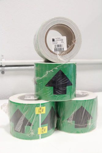 Lot of (4) arrow brady 4&#034; green/black arrow tape pipe markers 91408 +priority sh for sale