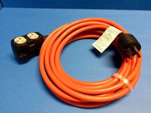 New 25&#039; generator 20a 125/250v extension cord nema l14-20p to (4) 5-20r for sale