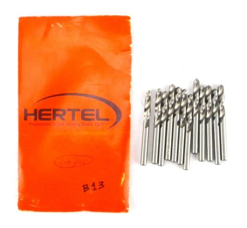 Hertel Screw Machine Drill #10 0.1935&#034; HSS Pack of 12 Drills USA 89321392 B13*