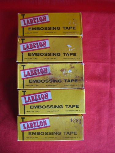 LABELON EMBOSSING TAPE 5 BOXES 50 ROLLS BLACK YELLOW GREY