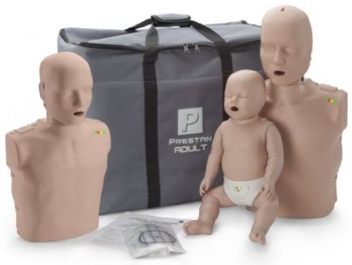 Prestan products manikins adult infant child cpr/aed training with carrying case for sale