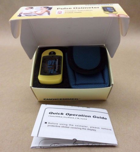 ChoiceMMed PULSE OXIMETER OxyWatch C20SM With Carry Case Lanyard and Batteries