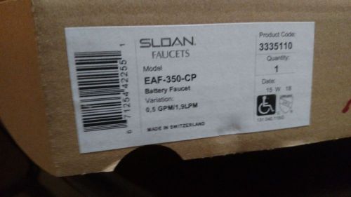 Eaf-350 sloan battery powered automatic faucet 0.5 gpm 3335110 eaf-350-cp for sale
