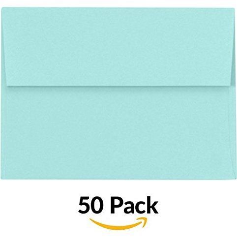 LUXPaper A4 Invitation Envelopes w/Peel &amp; Press (4 1/4 x 6 1/4) - Seaofoam Blue