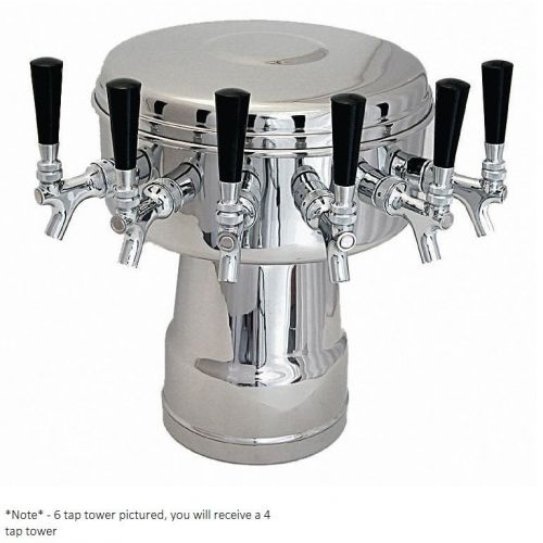 Mushroom Draft Beer Tower - Glycol Cooled - 4 Faucets - Commercial Bar/Pub