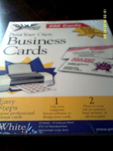 BUSINESS CARDS....PRINT YOUR OWN ....250 CARDS....PLAIN WHITE