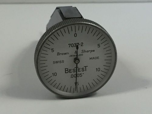 BROWN &amp; SHARPE 7037-2 BESTEST DIAL  INDICATOR .00005 Swiss Made