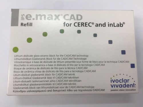 IVOCLAR VIVADENT IPS E.MAX CAD CEREC LT A3 / C14 5 BLOCKS EMAX