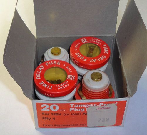 BOX OF 4 NOS MASTER ELECTRICIAN S 20 AMP TAMPER PROOF  TIME DLEAY  FUSES 125V