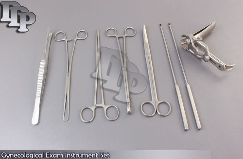 Gynecological exam instrument set of 8 surgical obstetrical for sale