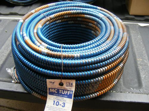 Afc mc 10/3 metal clad cable 250&#039; flex steel 1708b42t01 bn,oe,gy,gn  unused for sale