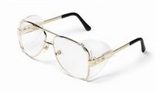 MCR Safety Crews 61110 Engineer Aviator Shape 58-mm Safety Glasses with Gold