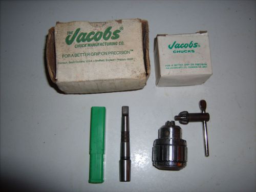 Jacobs Chuck Number 8 1/2 Cap 1/4&#034; 2S Taper Heavy Duty Ball Bearing Made in USA