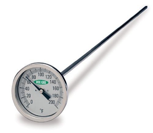 Vee Gee Scientific VeeGee Dial Compost Thermometer, with Glass Face, 48&#034; Stem,