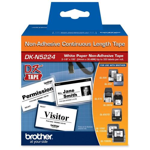 Brother Dk Series Non-Adhesive Continuous Paper Tape Roll - 2.10&#034; Width X 100 Ft