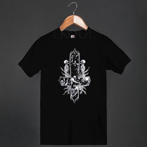 Behemoth Inverted Cross T-Shirt Hardcore Satanist Bible Abyssus Aby