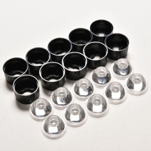 10x 120degree led Lens for 1W 3W High Power LED with screw 20mm Black holder QW