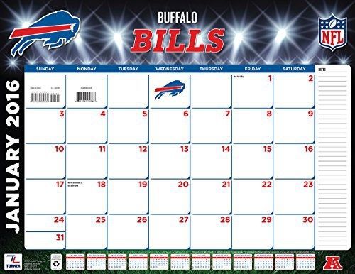 Turner Buffalo Bills 2016 Desk Calendar, January-December 2016, 22 x 17&#034;