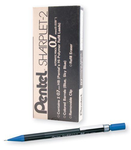 Pentel Sharplet-2, Automatic Pencil, 0.7mm Lead Size, Blue Barrel, Box of 12