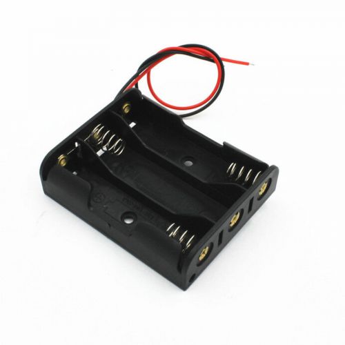 Plastic battery storage case box holder for 3 x aa 3xaa 4.5v with wire leads cad for sale