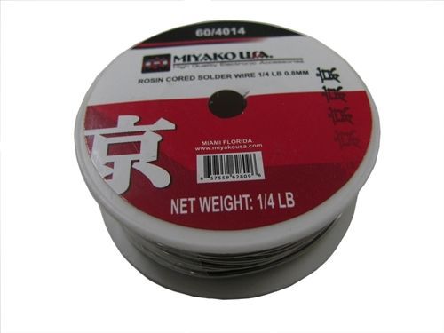 Miyako Usa 1/4 Lb Pound Spool 0.8mm Diameter 60% Rosin Core Solder Wire