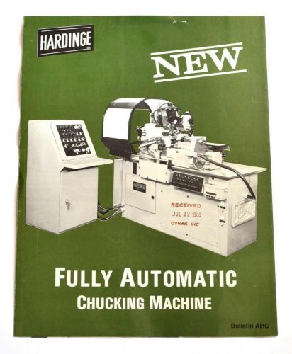 HARDINGE AHC FULLY AUTOMATIC CHUCKING MACHINE BROCHURE