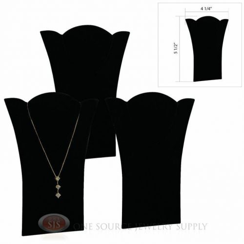 (3) Black Velvet 5 1/2&#034; Padded Pendant Necklace Display Easel Presentation
