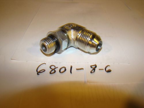 Hydraulic Fitting Part #6801-8-6 Male JIC X Male O-ring 90 Degree
