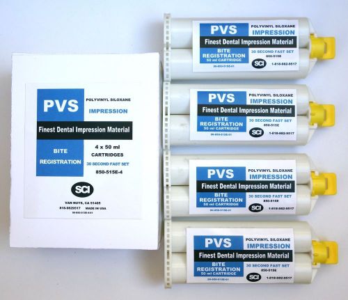 Bite Registration Material Fast Set 4x 50ml cartridge Dental Silicone Impression