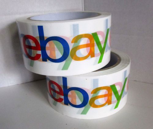 2 Two eBay Branded Logo Packaging Sealing Tape - 1 x 75 Yard Rolls Packing Ship