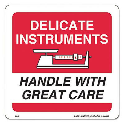 Shipping/Handling Self-Adhesive Label, 6 x 6, DELICATE INSTRUMENTS, 500/Roll