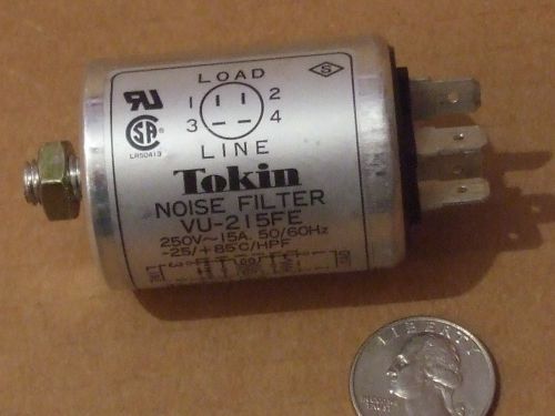 Vintage TOKIN Noise Filter - 250 Volts, 15 Amps, 50/60Hz, 412X9, VU-215FE