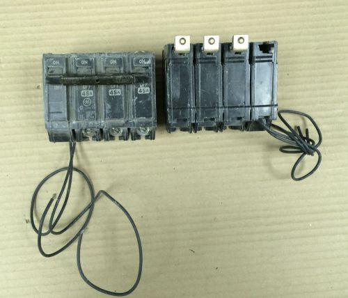 Ge 3 pole 45 amp thqb thqb32045st1 breaker new style thqb32045 w/120 volt shunt for sale