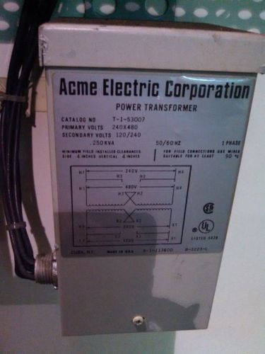 Acme dry type transformers for sale
