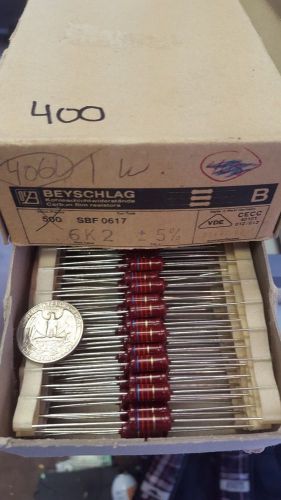 Lot of 20 Vintage Beyschlag Carbon Film Resistor NOS 6200 Ohm 5% (new old stock)