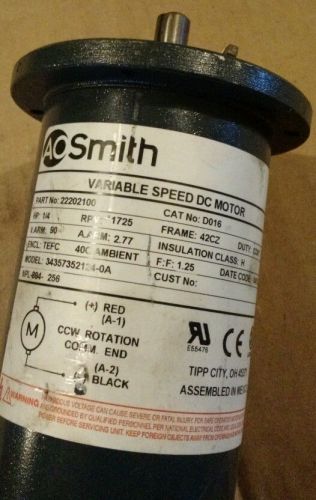 AO Smith1/4hp variable speed dc motor 1725 rpm 1/2&#034; shaft 42cz frame