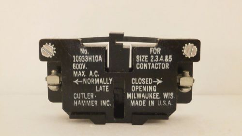 CUTLER HAMMER AUXILIARY CONTACT (N.C) 10933H10A *NEW/OLD SURPLUS*
