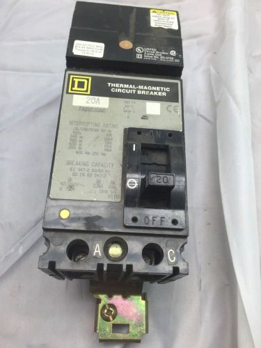 Square d fa26020ac circuit breaker *used* for sale