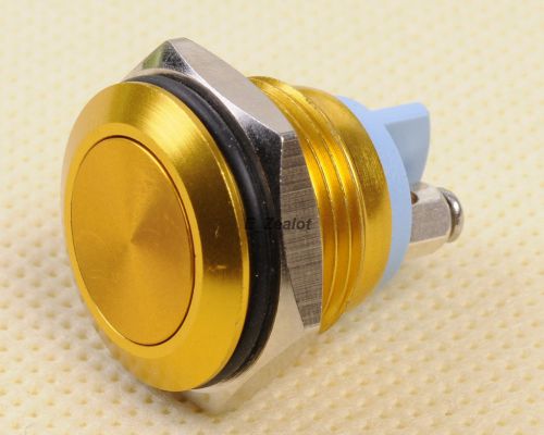 16mm Start Horn Button Momentary Stainless Steel Metal Push Button Switch(yellow