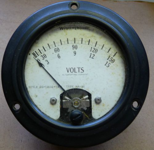 AC Voltmeter 0-15 &amp; 0-150 volts, Westinghouse type NA-35