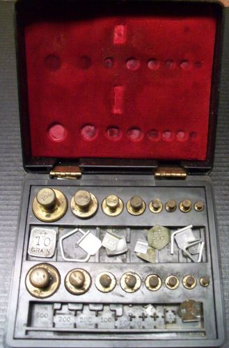 Vintage Set - Ohaus Scale Corporation Brass Measuring Weights - 1g - 2oz