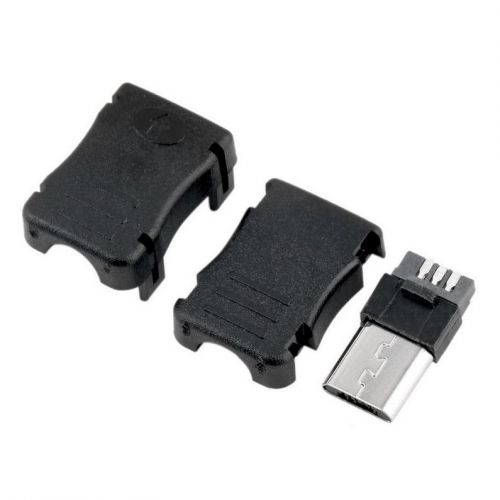 10pcs Micro USB T Port Male 5 Pin Plug Socket Connector Plastic Cover For DIY S2