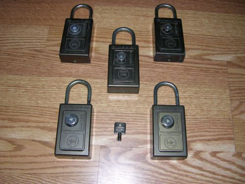 Lot of 5 guardian real estate lock boxes - heavy duty - hangs on doorknob for sale