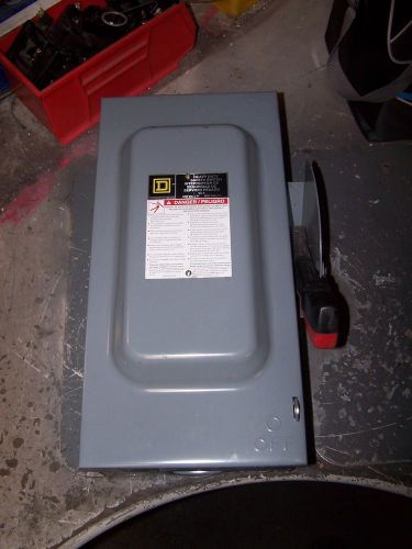 SQUARE D 60 AMP FUSED SAFETY SWITCH 600 VAC 50 HP 3 PHASE H362