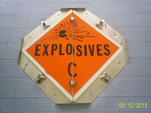 VINTAGE QUICKWAY TRUCK SAFETY FLIP SIGN VERY GOOD CONDITION