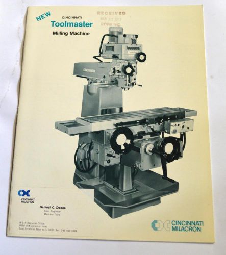 CINCINNATI M-5057-1 TOOLMASTER MILLING MACHINES BROCHURE